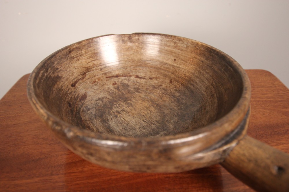 19th C. Primitive Fruitwood Bowl View V