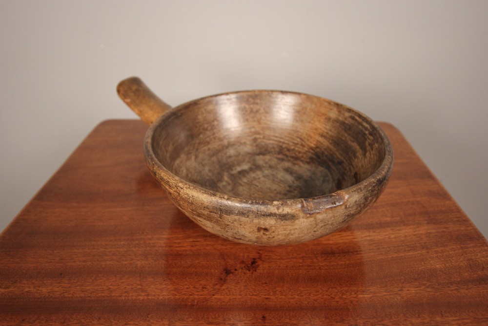 19th C. Primitive Fruitwood Bowl View VI