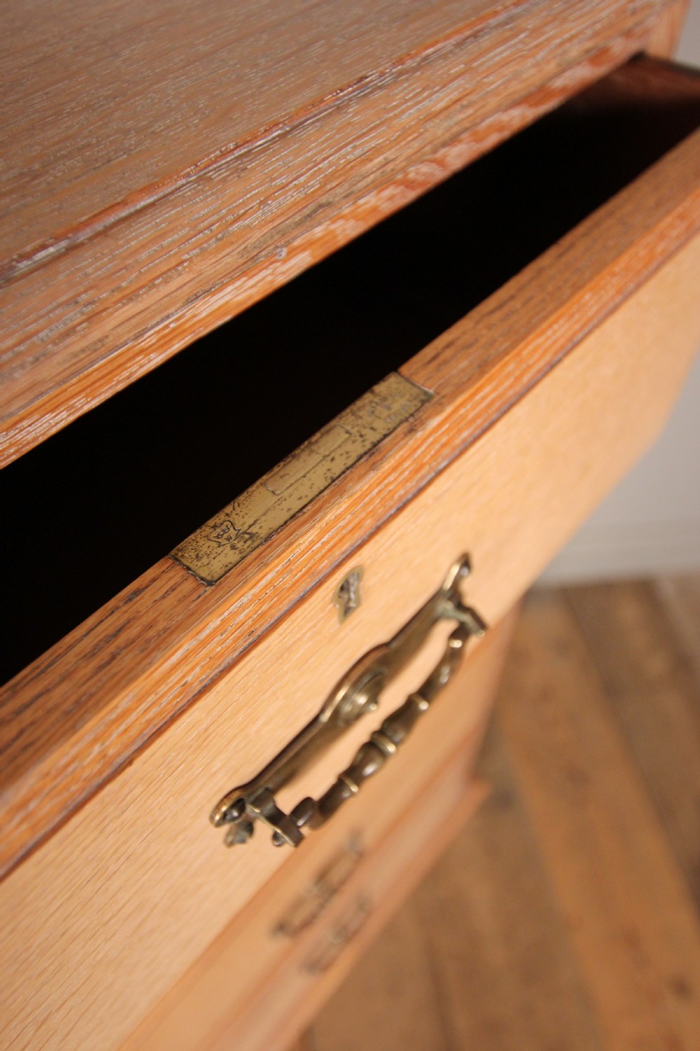 Edwardian Solid Limed Oak Chest of Drawers View V