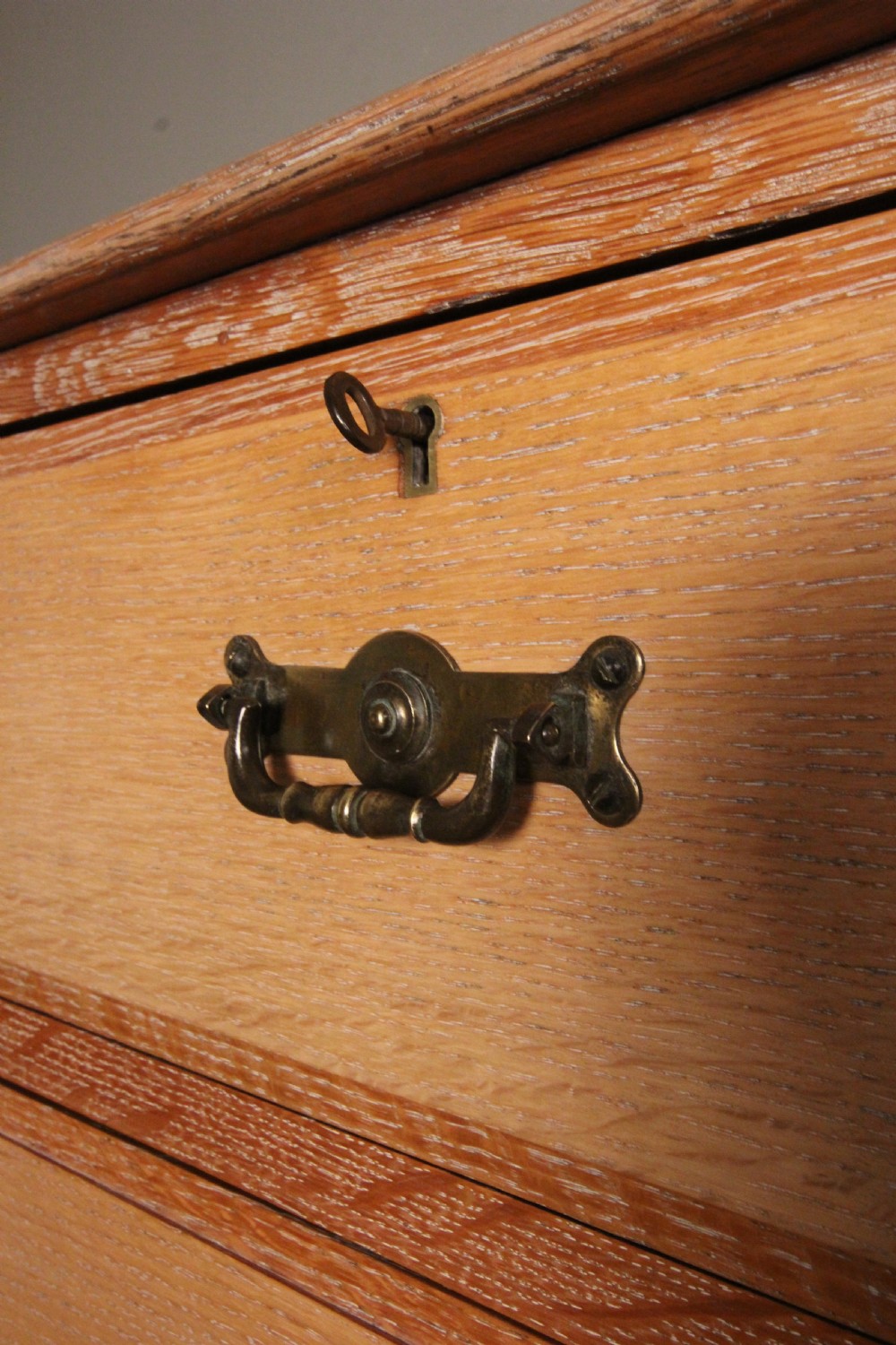 Edwardian Solid Limed Oak Chest of Drawers View VI