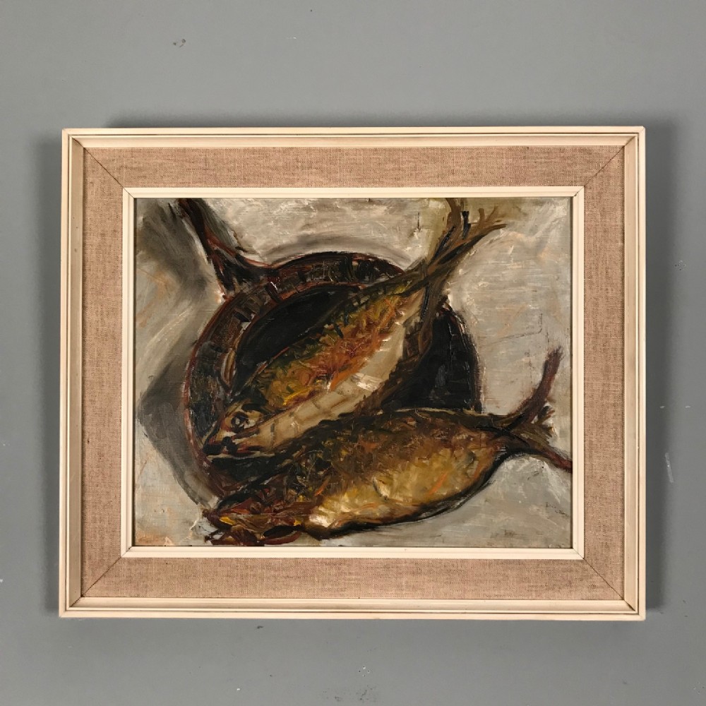 Frying Kippers - Oil on Board