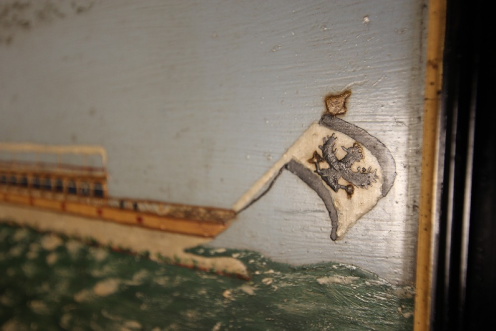 Naive Portrait of a Paddle Steamer - Oil on Tin View IV