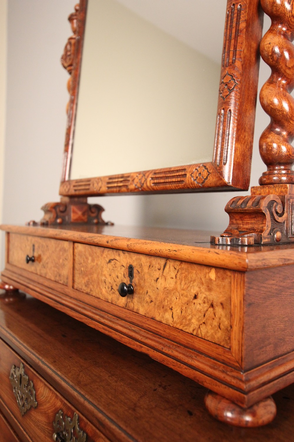 Superb Oak Gothic Table Mirror in the manner of Richard Bridgens View V