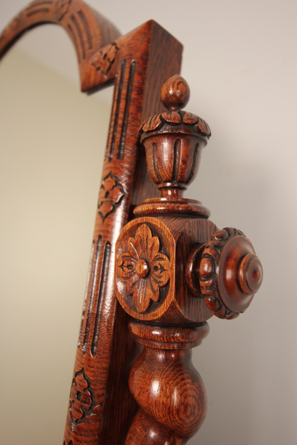 Superb Oak Gothic Table Mirror in the manner of Richard Bridgens View VI