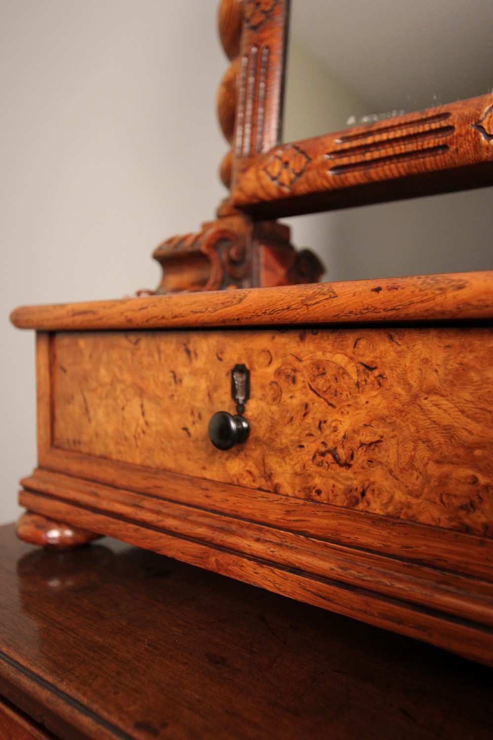 Superb Oak Gothic Table Mirror in the manner of Richard Bridgens View VII