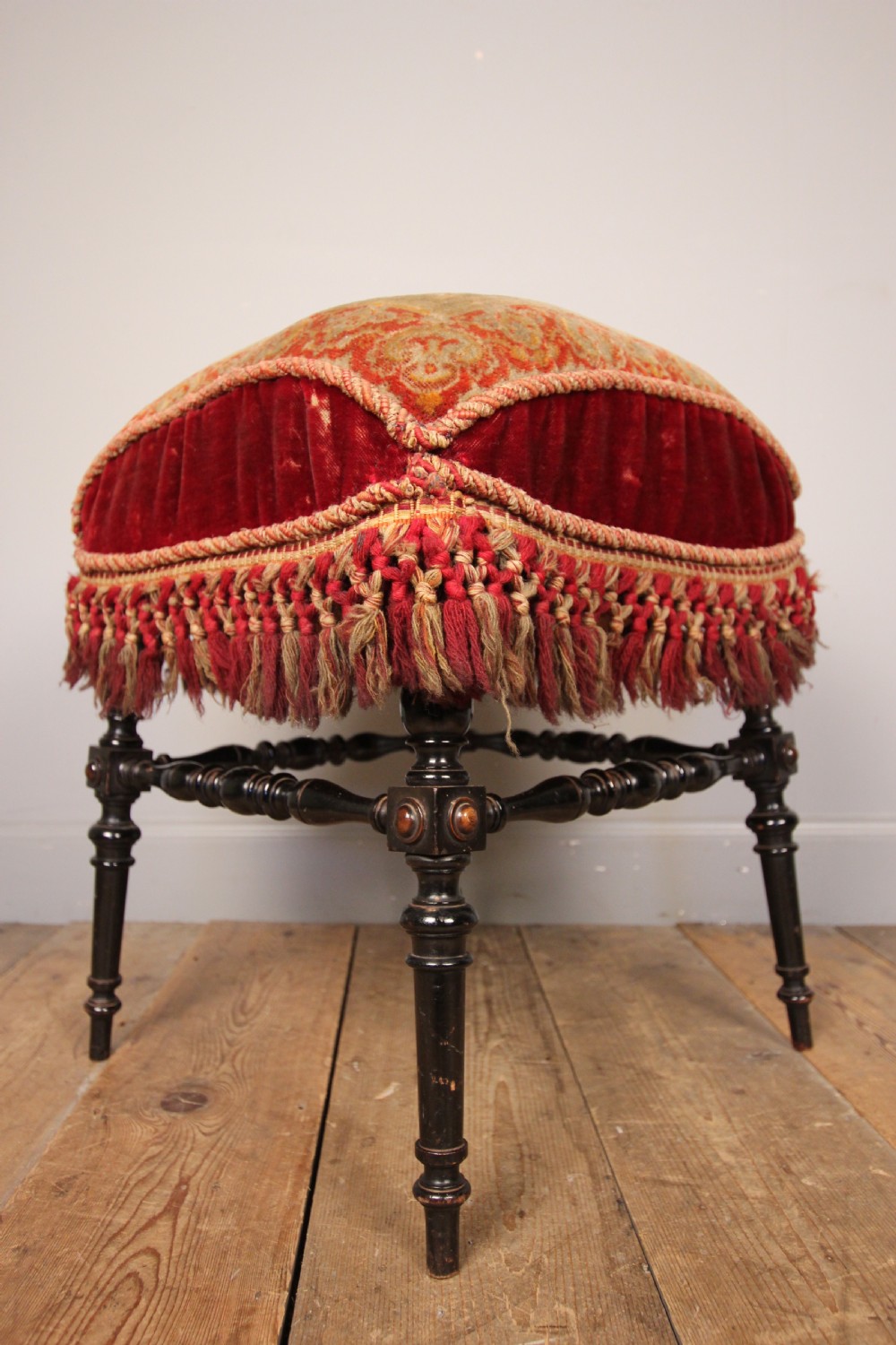 Beautiful Aesthetic Ebonised Sprung Stool