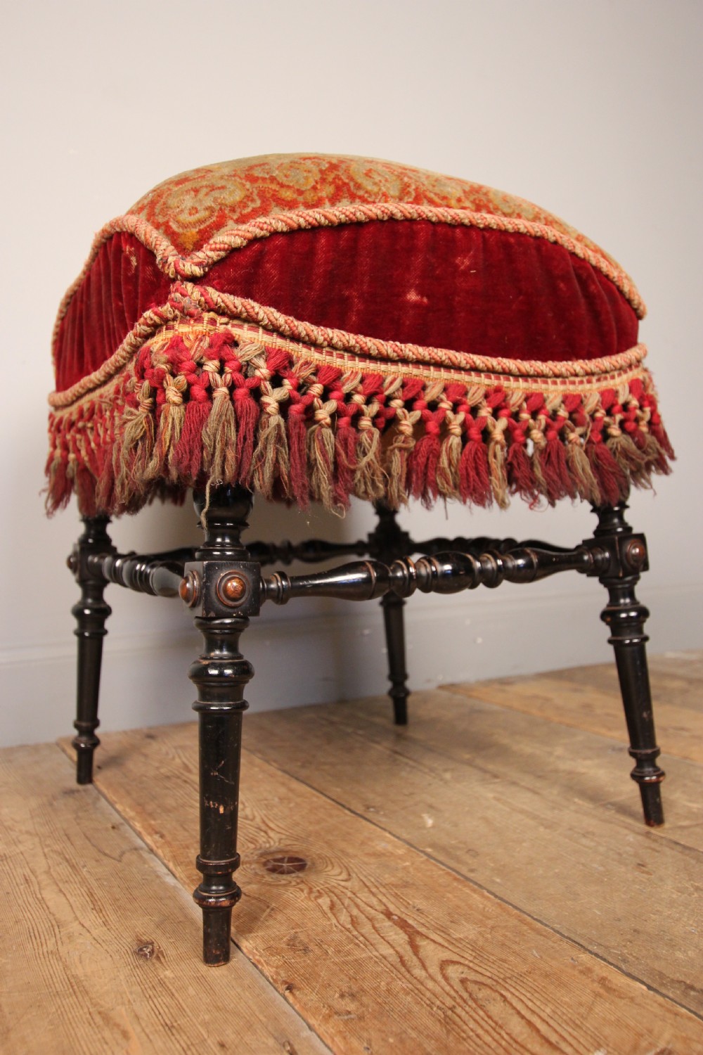 Beautiful Aesthetic Ebonised Sprung Stool View II