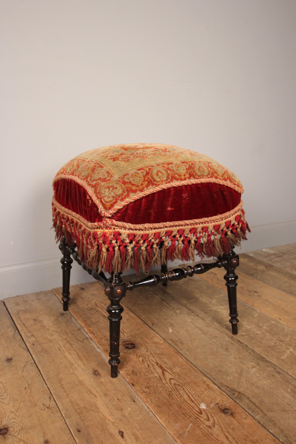 Beautiful Aesthetic Ebonised Sprung Stool View III