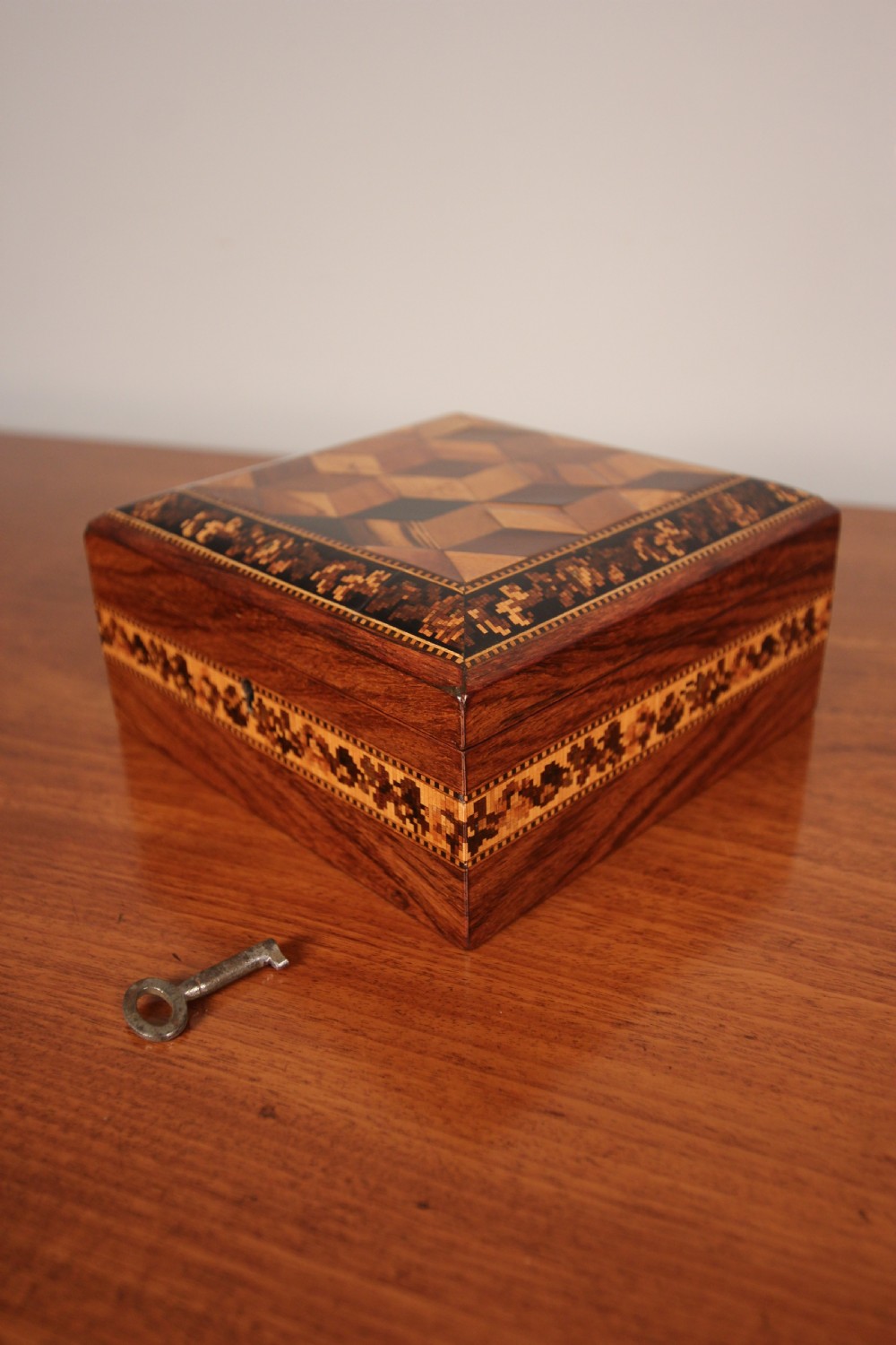 19th C Rosewood Tunbridge Ware Box
