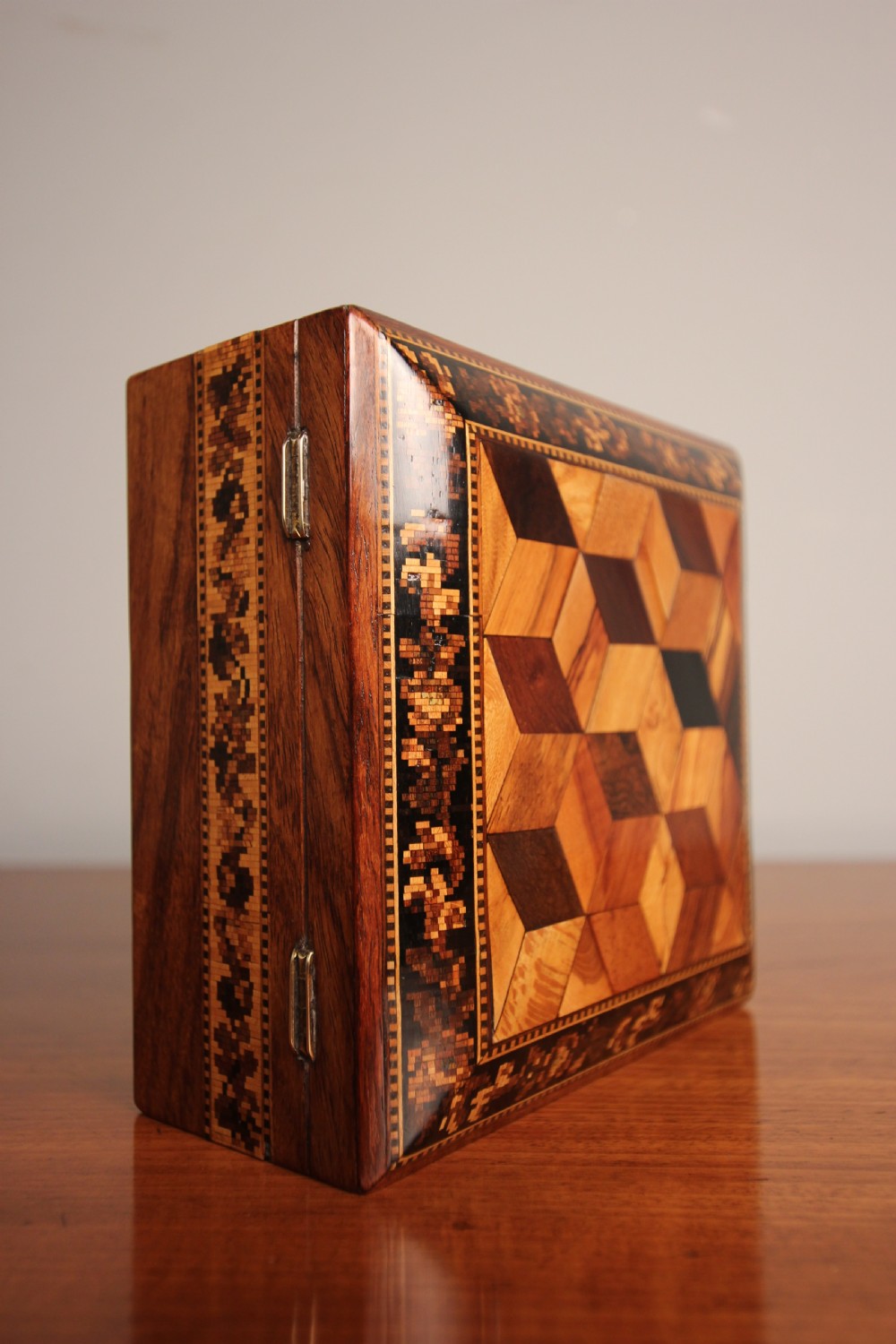 19th C Rosewood Tunbridge Ware Box View V