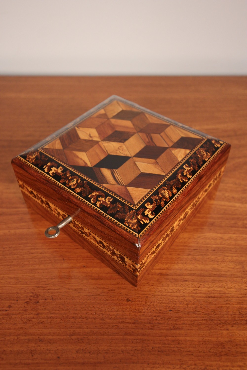 19th C Rosewood Tunbridge Ware Box View VI