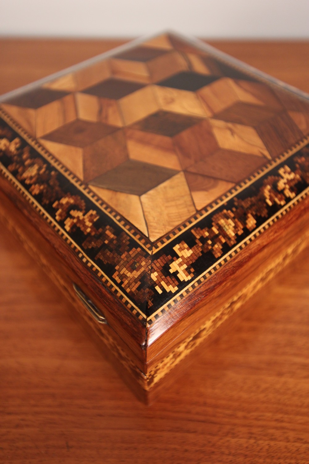 19th C Rosewood Tunbridge Ware Box View VII