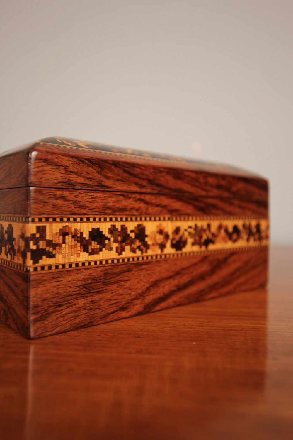 19th C Rosewood Tunbridge Ware Box View VIII