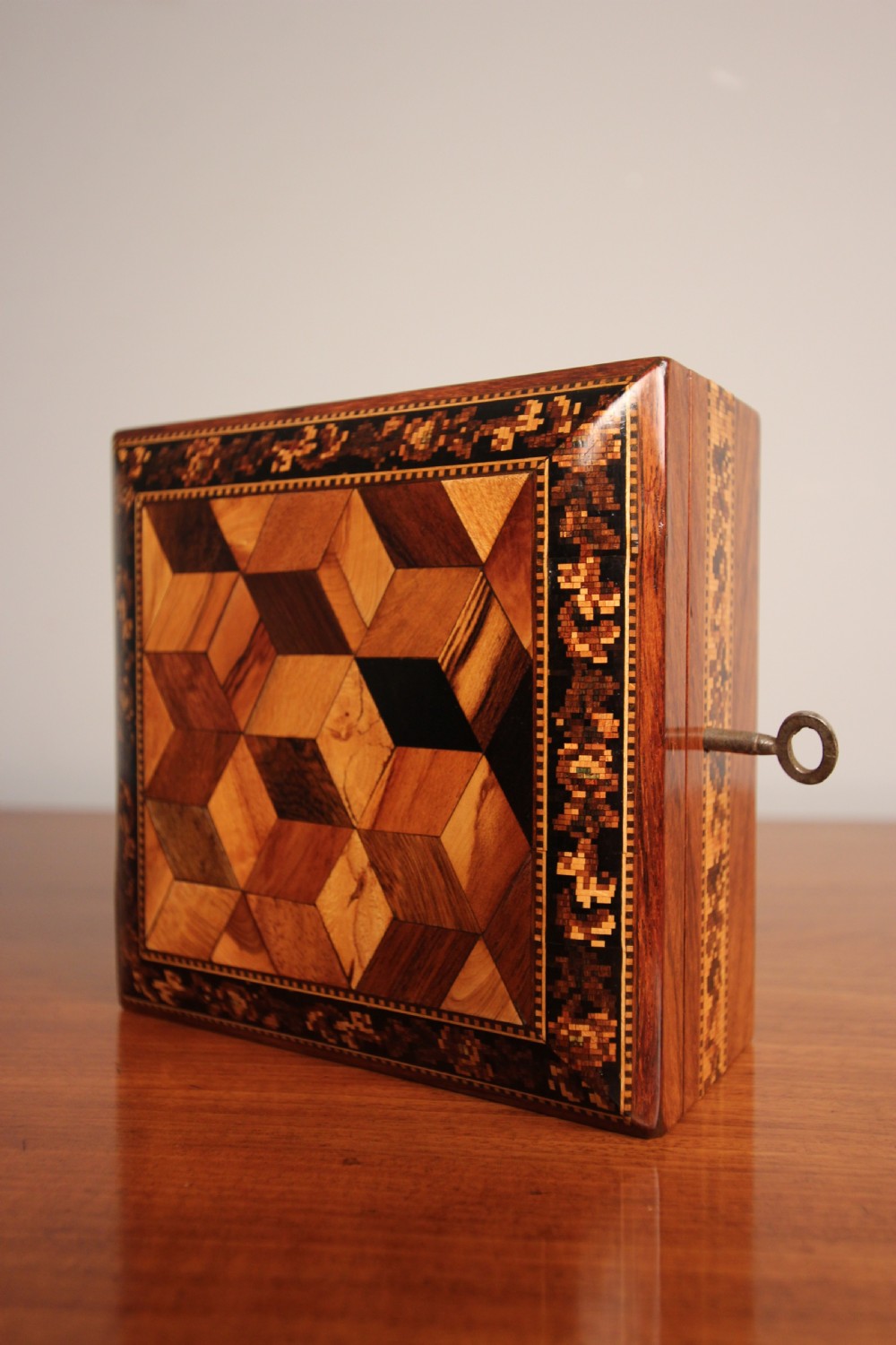 19th C Rosewood Tunbridge Ware Box View IX