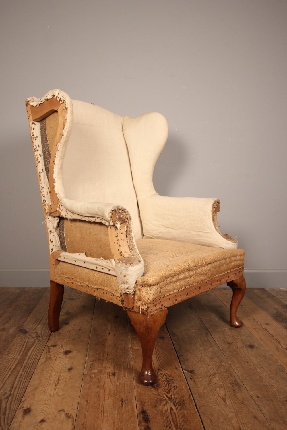 19th C Walnut Wing Chair View II