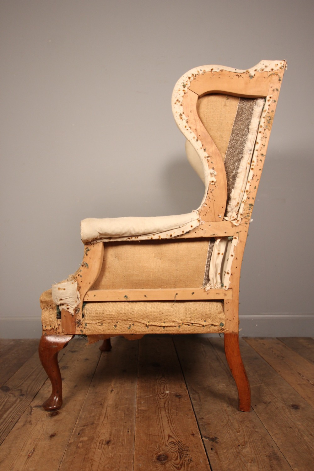 19th C Walnut Wing Chair View III