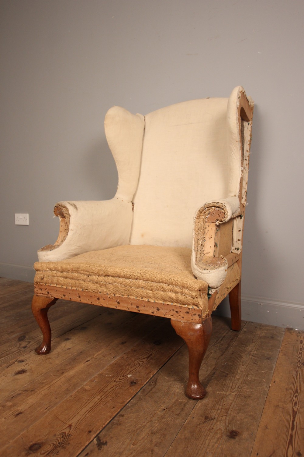 19th C Walnut Wing Chair View VI