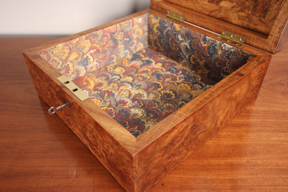Superb 19th C. Pollard Oak Deed Box  View IV