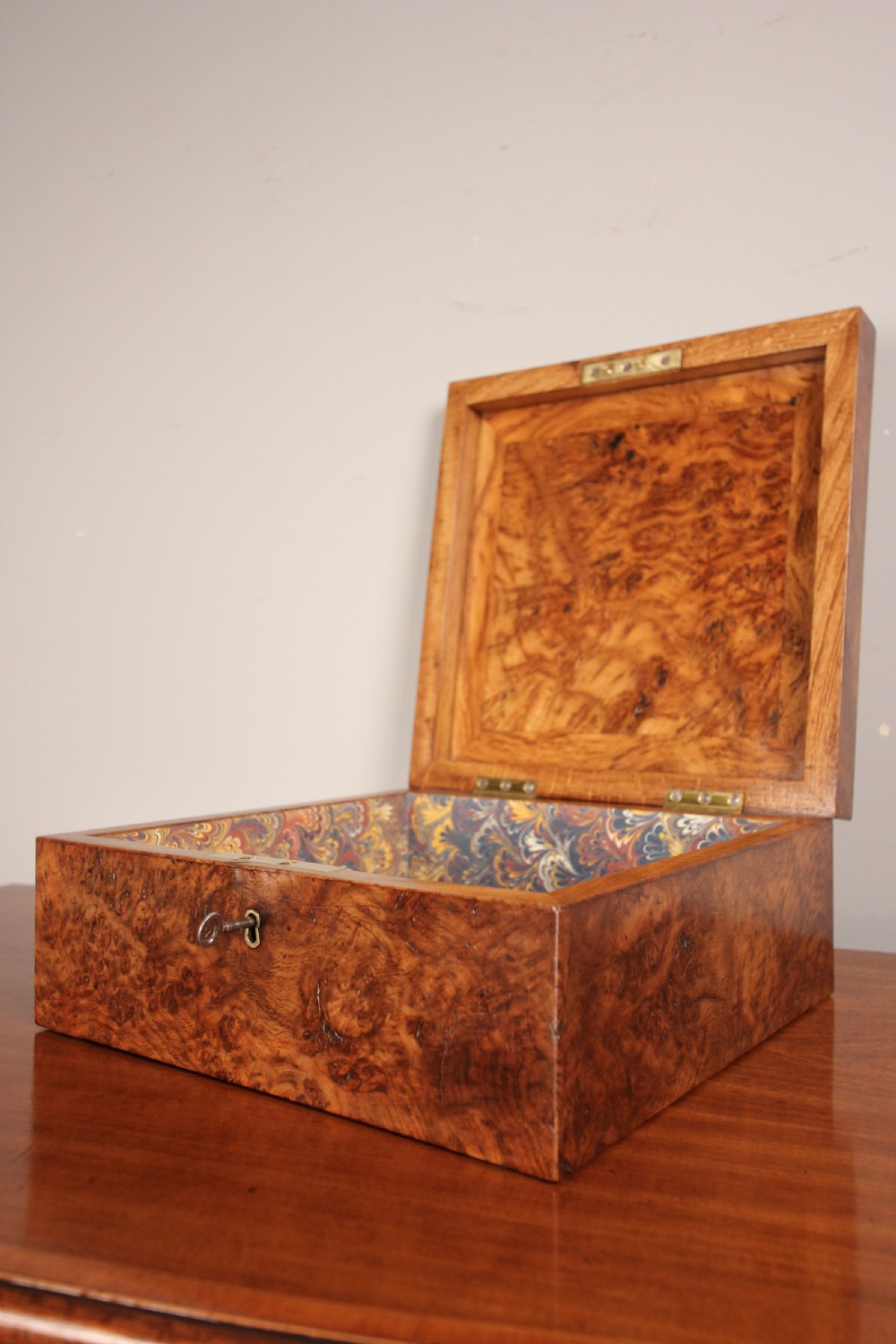 Superb 19th C. Pollard Oak Deed Box  View VI