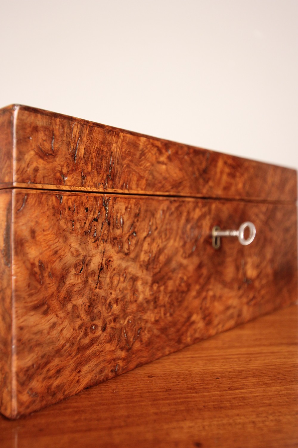 Superb 19th C. Pollard Oak Deed Box  View XII