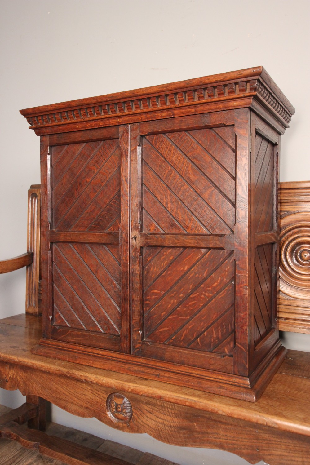 Small Gothic Oak Cabinet View III