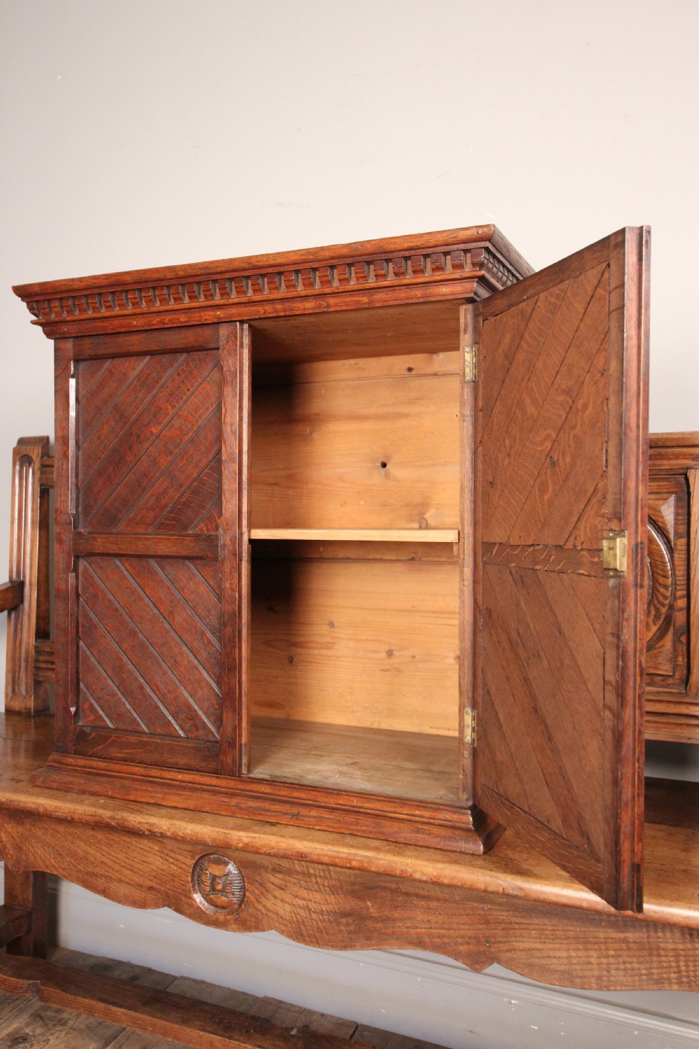 Small Gothic Oak Cabinet View V