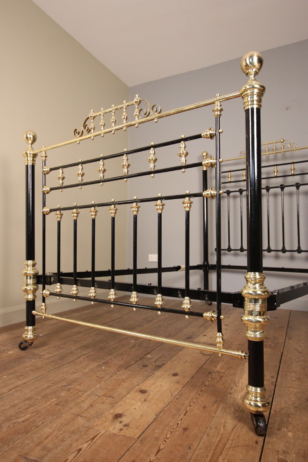 Fine Quality Victorian Brass & Iron Double Bed View III