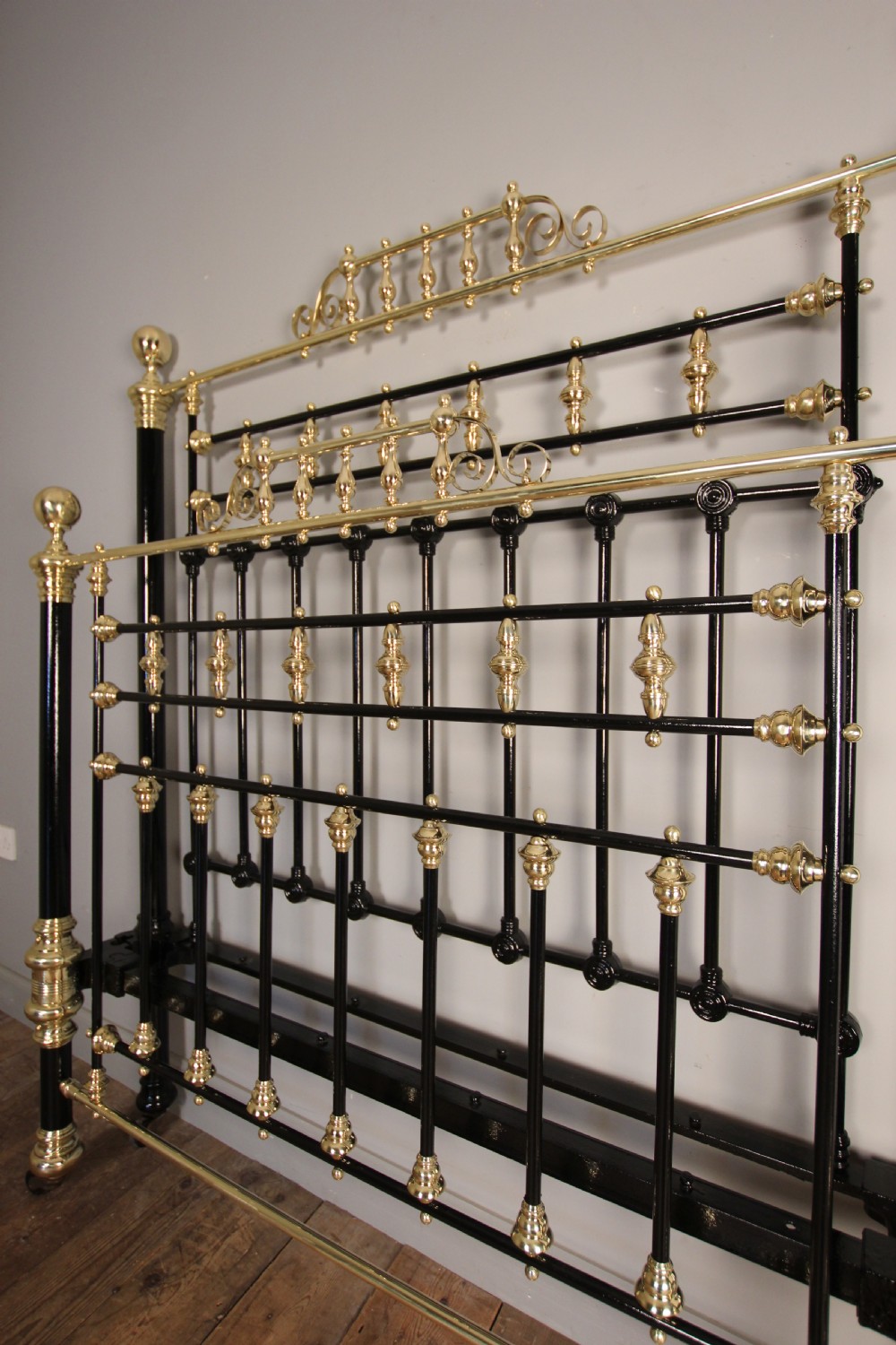 Fine Quality Victorian Brass & Iron Double Bed View IV