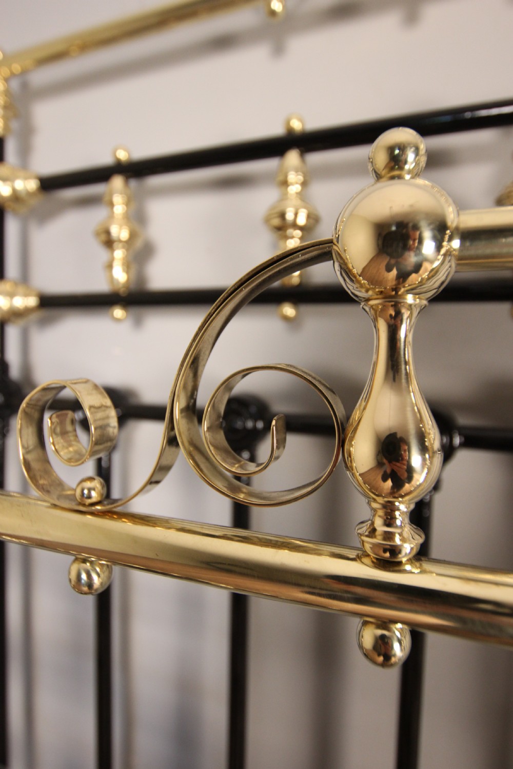 Fine Quality Victorian Brass & Iron Double Bed View V