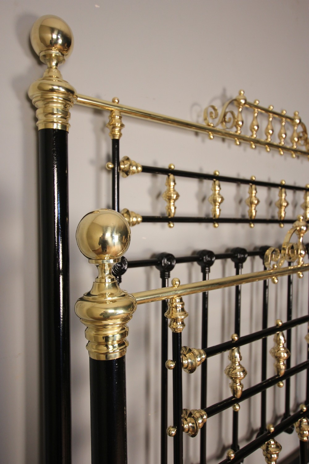 Fine Quality Victorian Brass & Iron Double Bed View VI