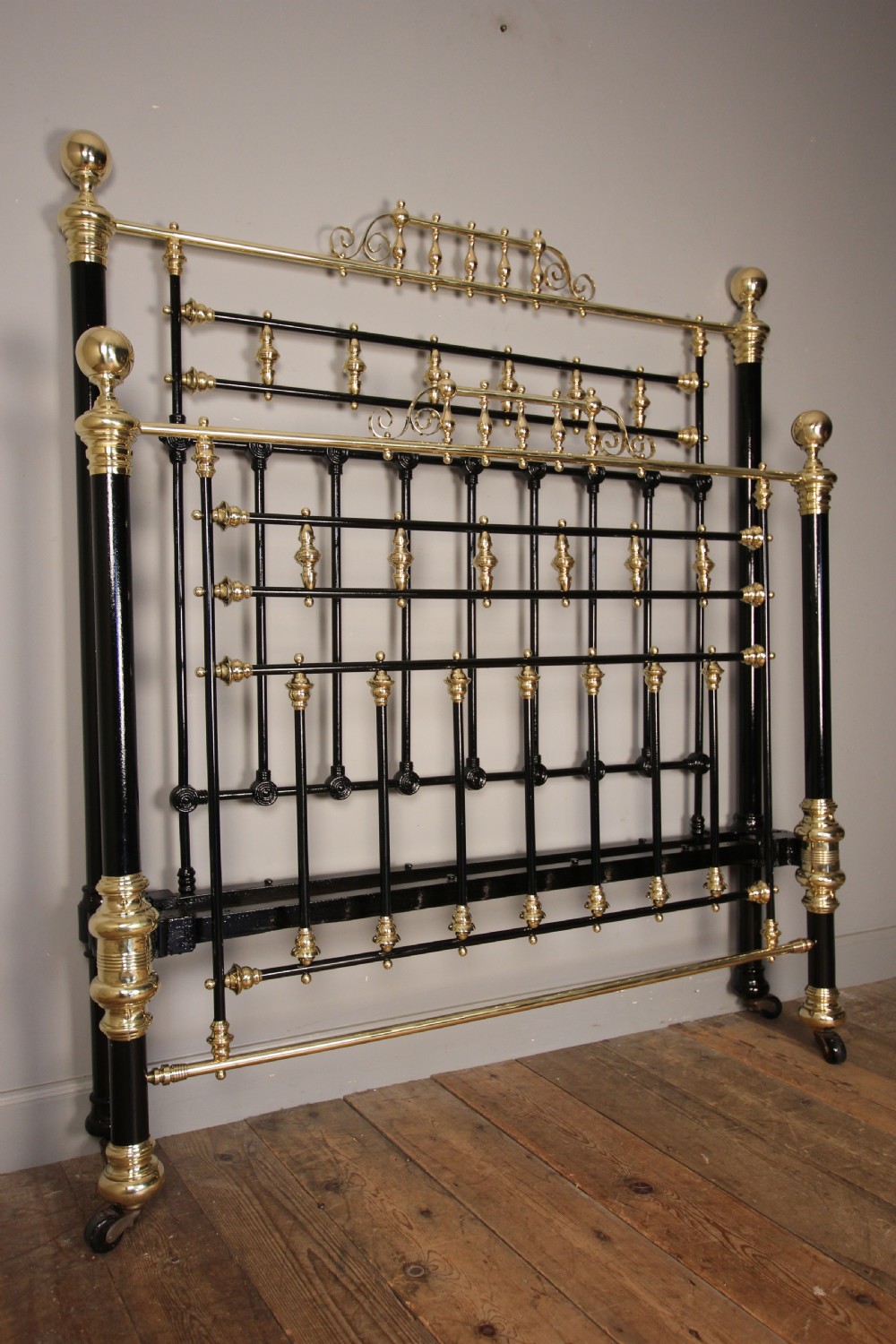 Fine Quality Victorian Brass & Iron Double Bed View VIII