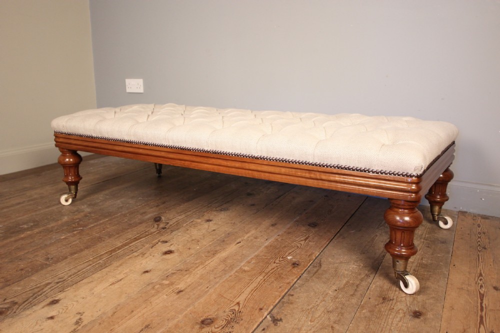 Large 19th C. Walnut Centre Stool View II