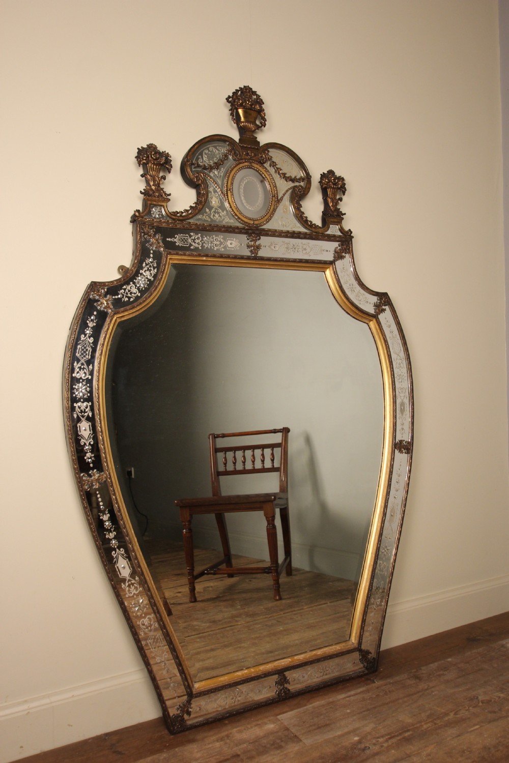 Outstanding Large 19th C Venetian Ormolu Mirror View III