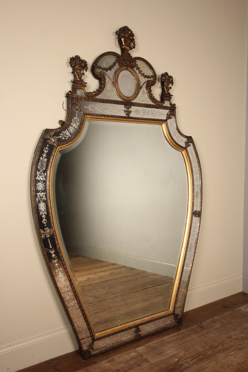 Outstanding Large 19th C Venetian Ormolu Mirror View V