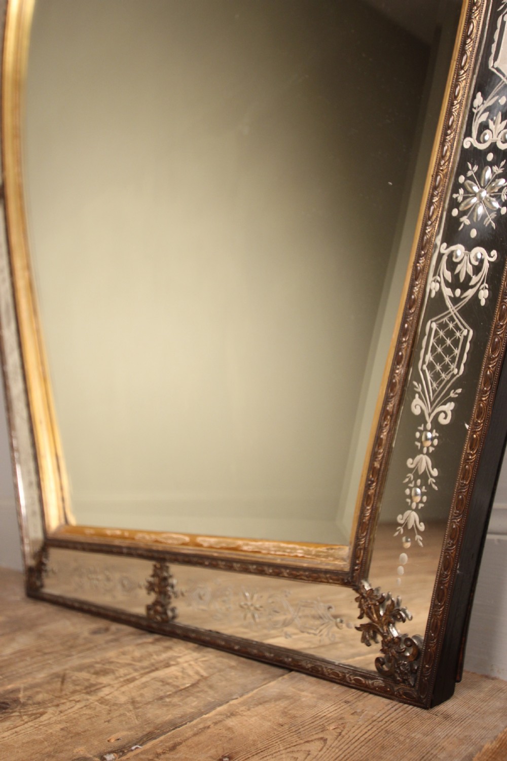 Outstanding Large 19th C Venetian Ormolu Mirror View VI