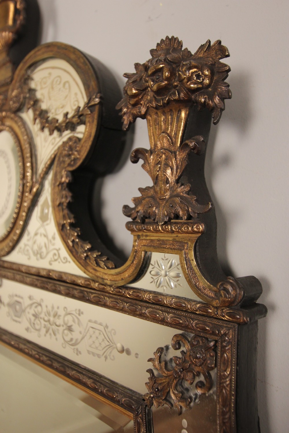 Outstanding Large 19th C Venetian Ormolu Mirror View VIII
