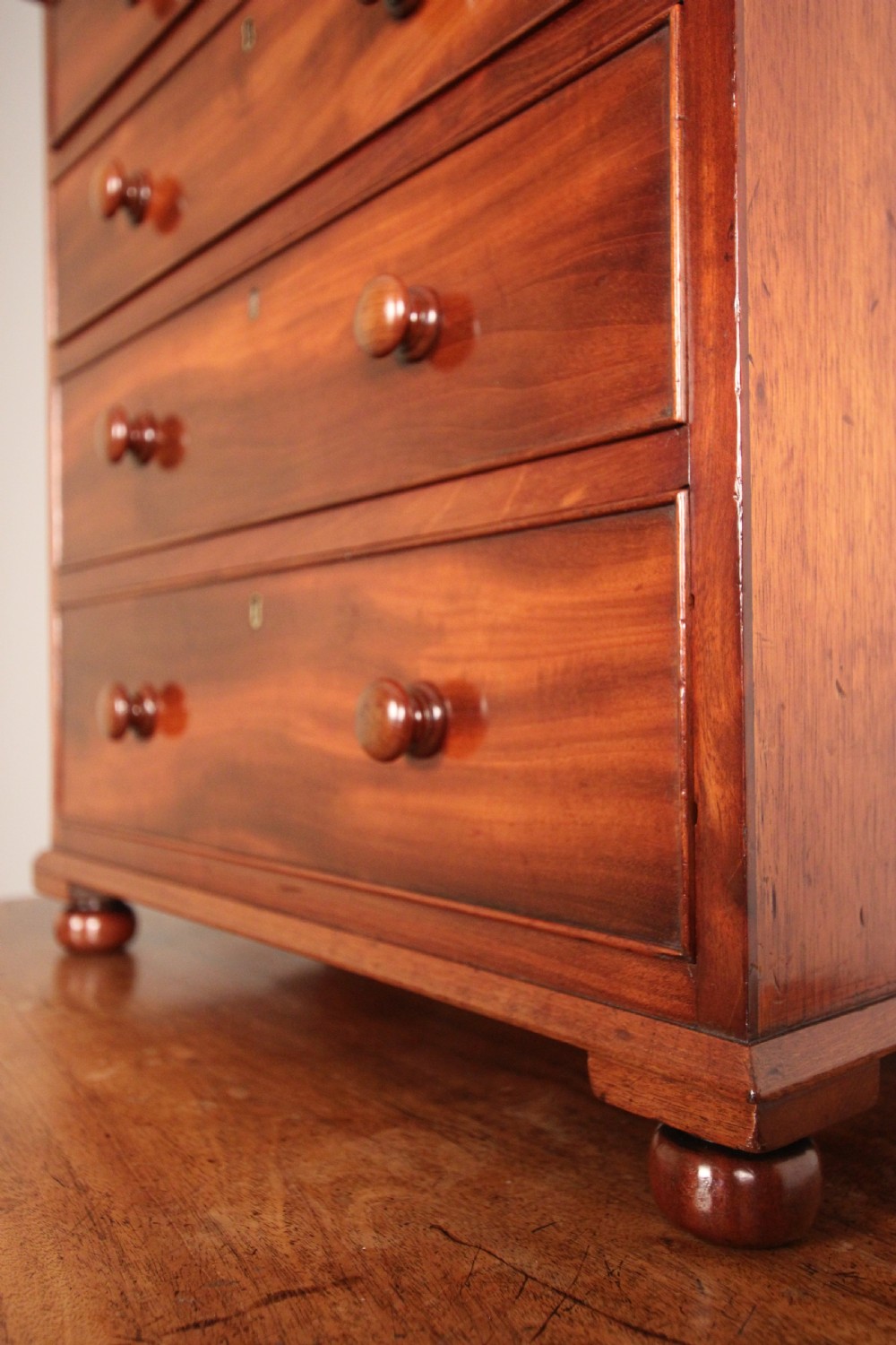 Super Quality 19th C Mahogany Apprentice Chest of Drawers View V