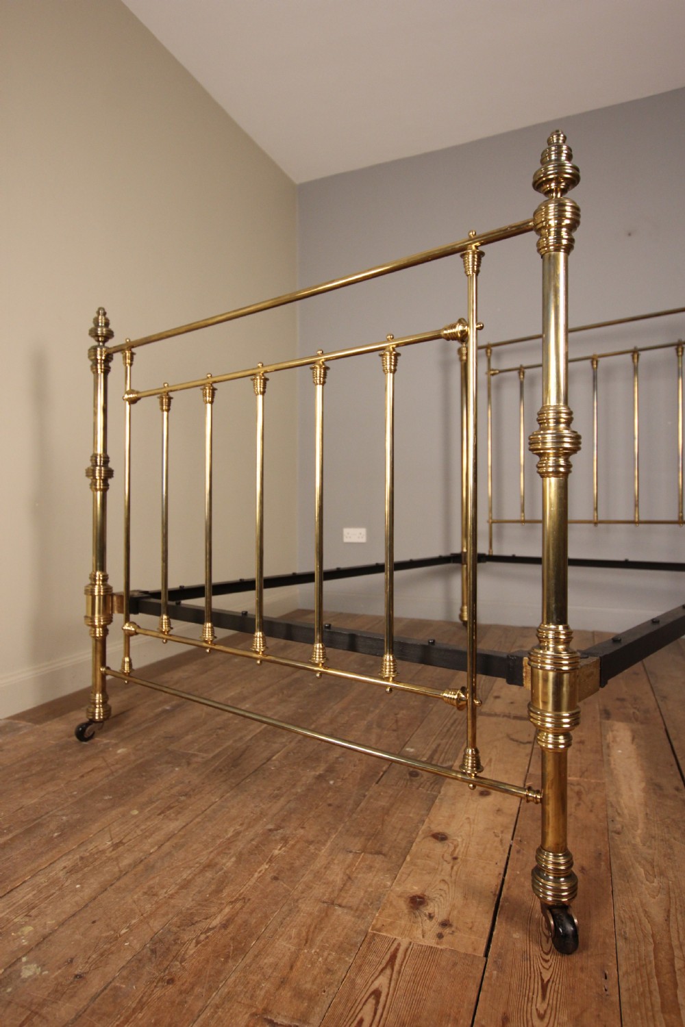 Classic Victorian Lacquered Brass Double Bed