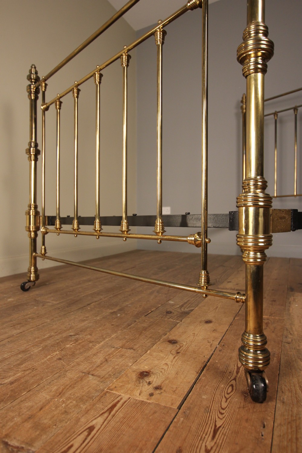 Classic Victorian Lacquered Brass Double Bed View VI