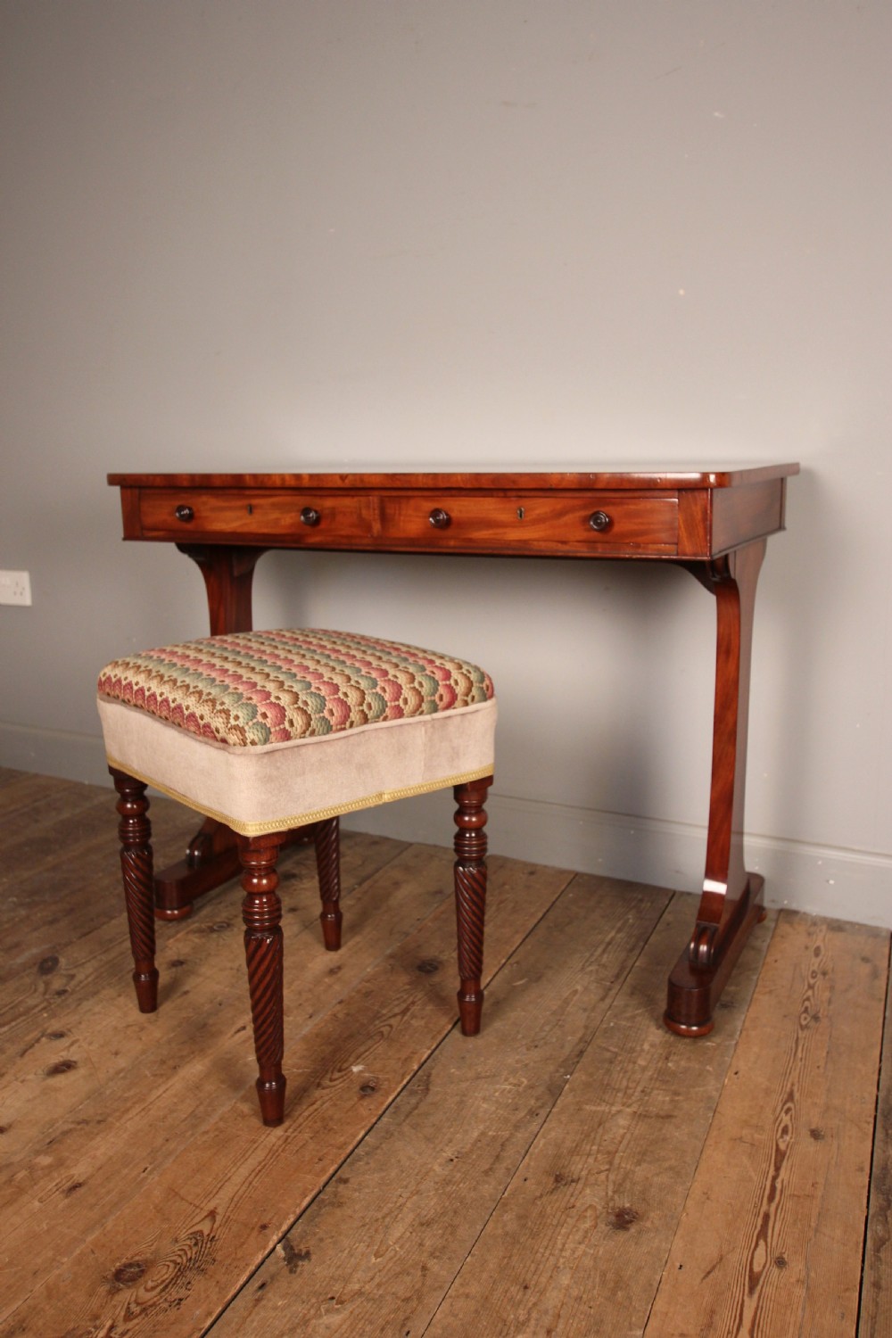 Scottish Mahogany Dressing Table Stool View V