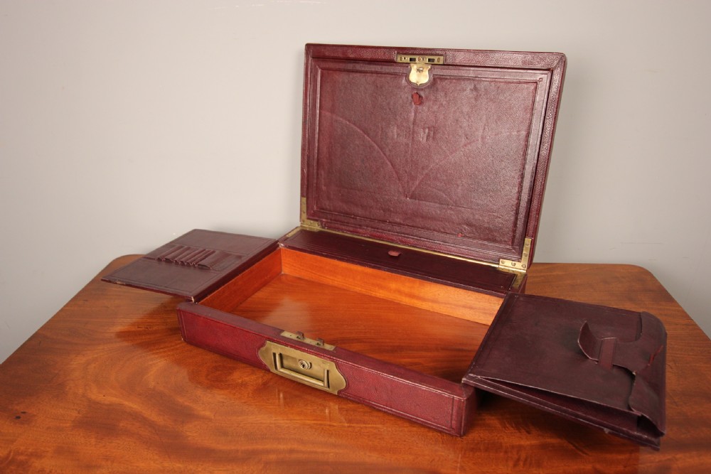 Superb 19th C Moroccan Leather Travelling Writing Box