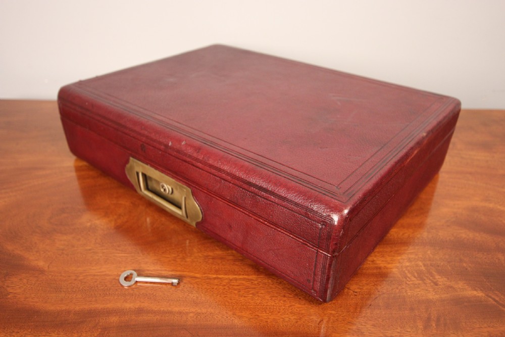 Superb 19th C Moroccan Leather Travelling Writing Box View II