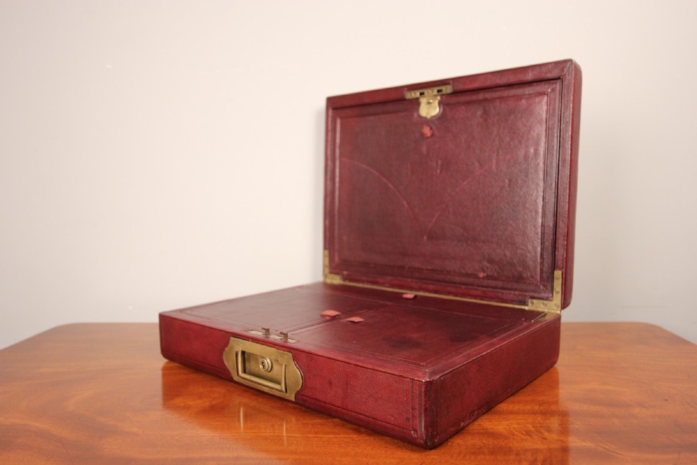 Superb 19th C Moroccan Leather Travelling Writing Box View III