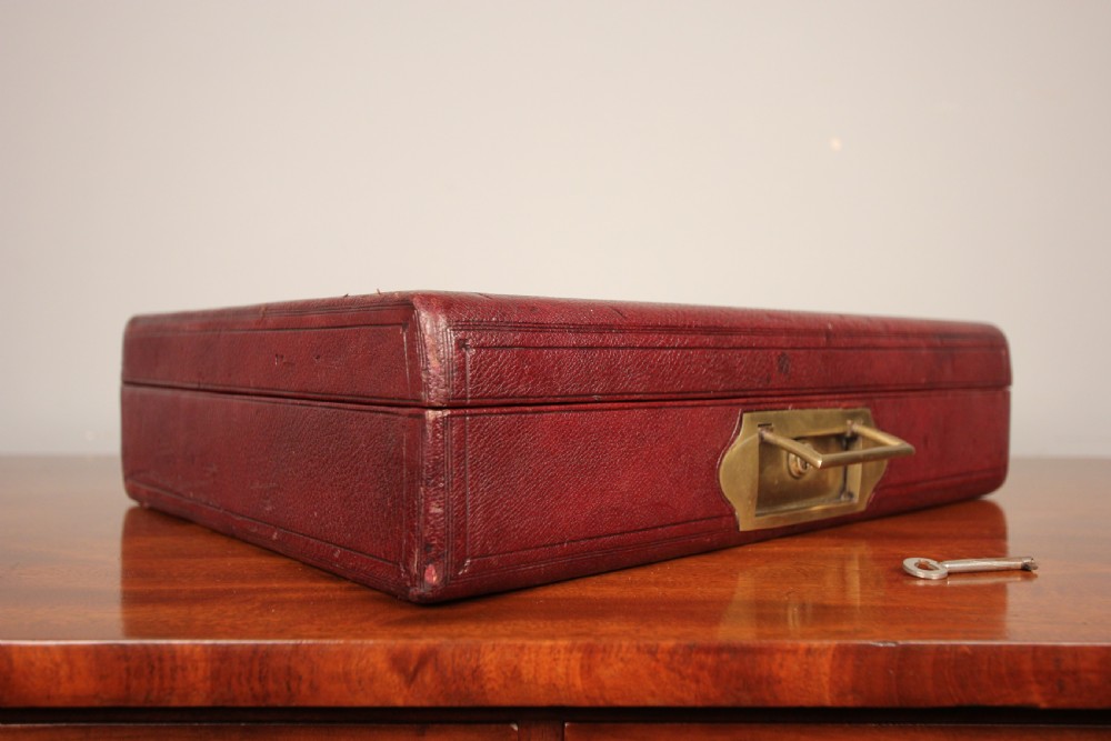 Superb 19th C Moroccan Leather Travelling Writing Box View XI