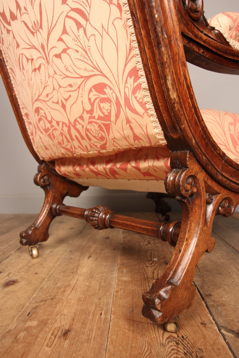 Impressive 19th C Gothic Pugin Oak Armchair View IV