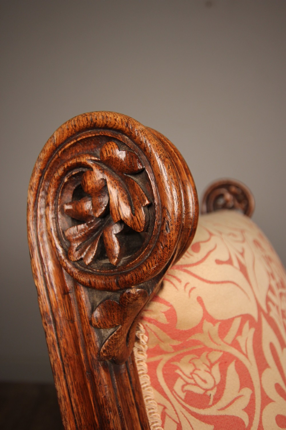 Impressive 19th C Gothic Pugin Oak Armchair View VI