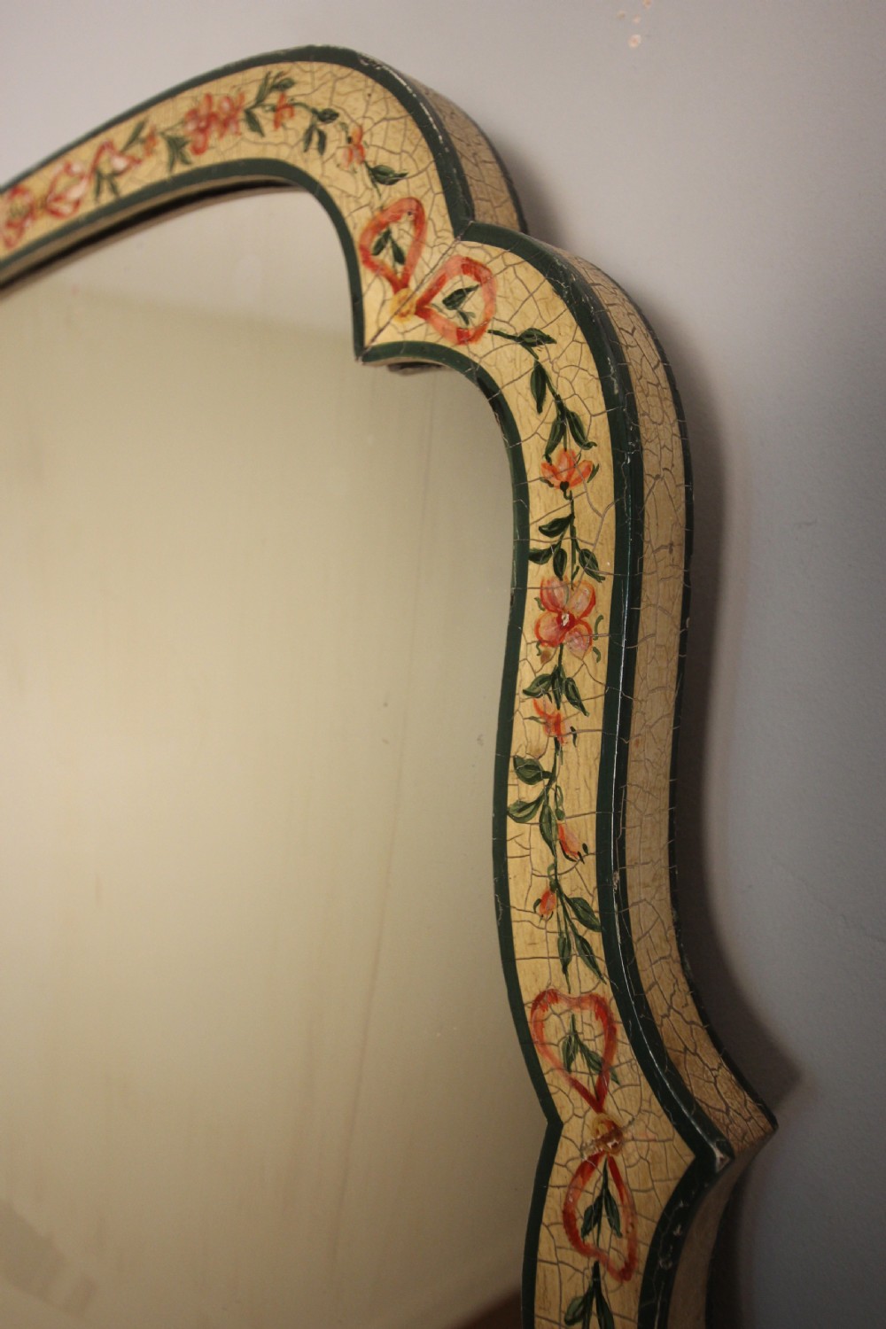 Pretty Edwardian Original Hand Painted Mirror View II