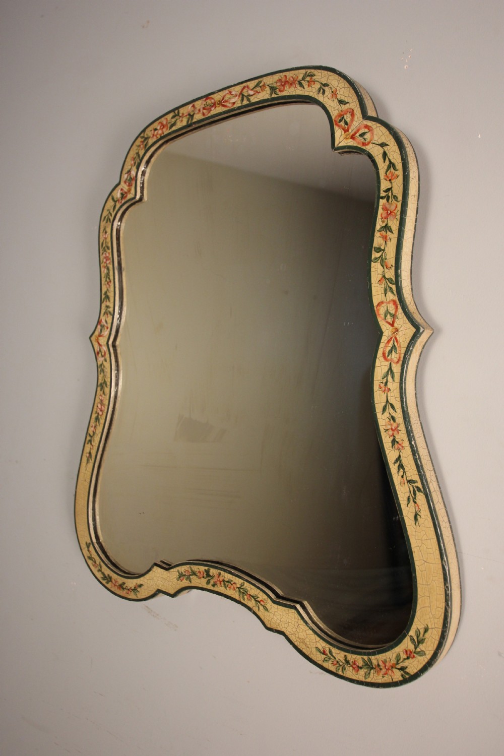 Pretty Edwardian Original Hand Painted Mirror View III