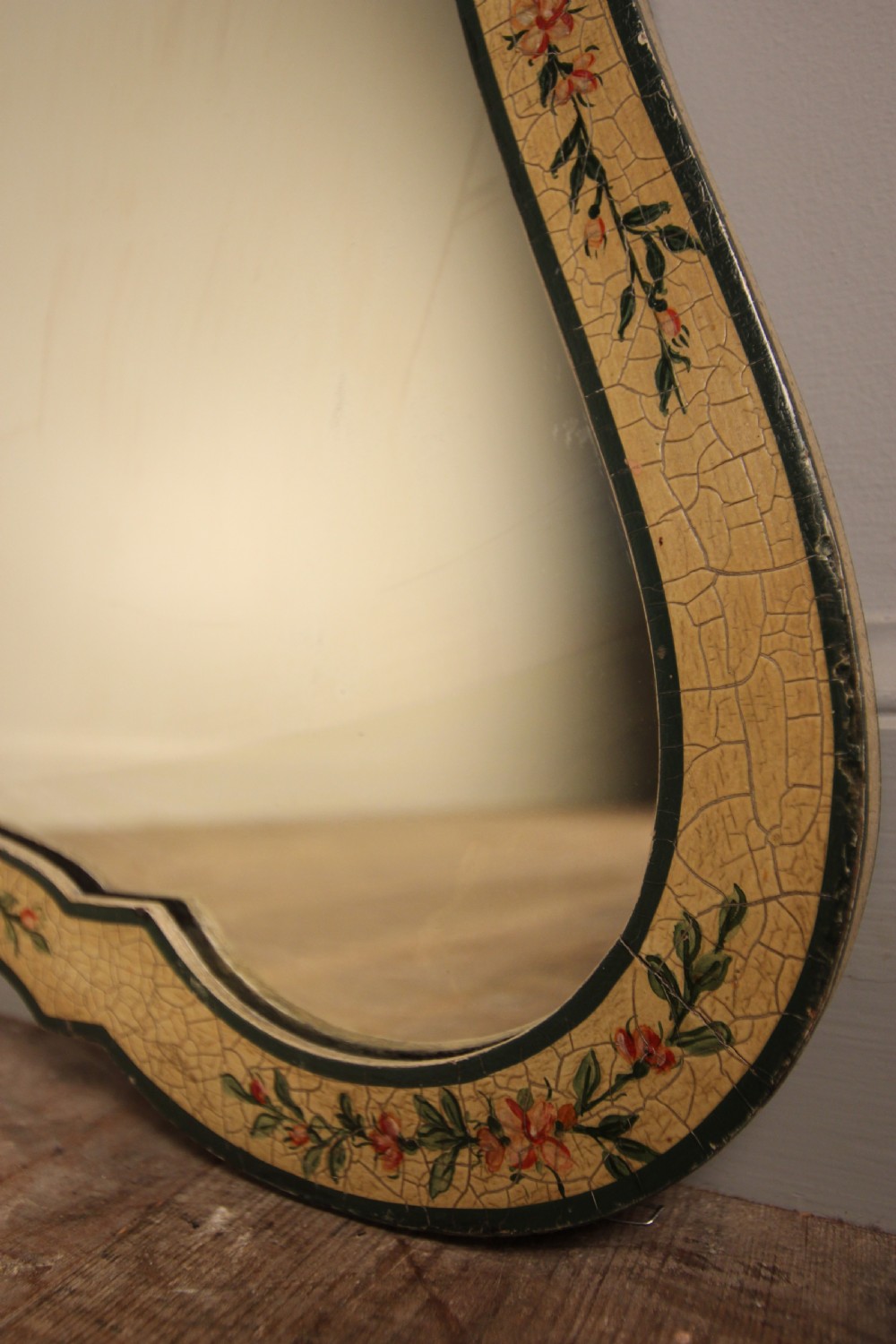 Pretty Edwardian Original Hand Painted Mirror View IV