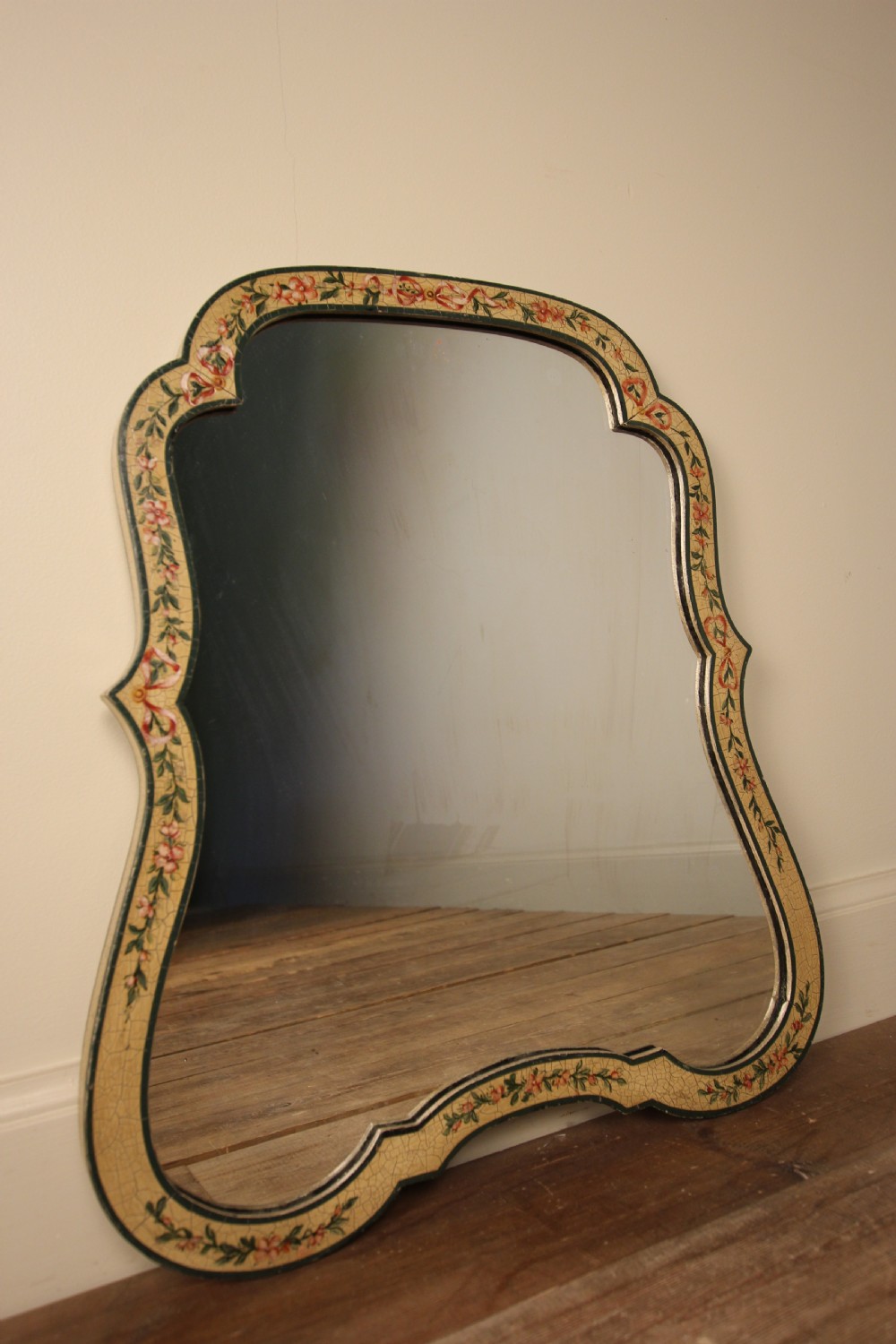Pretty Edwardian Original Hand Painted Mirror View V
